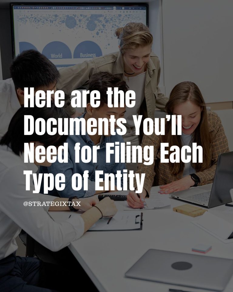 cover for the article: "Here are the Documents You’ll Need for Filing Each Type of Entity" background is darkened; there are a group of people on a table working on documents